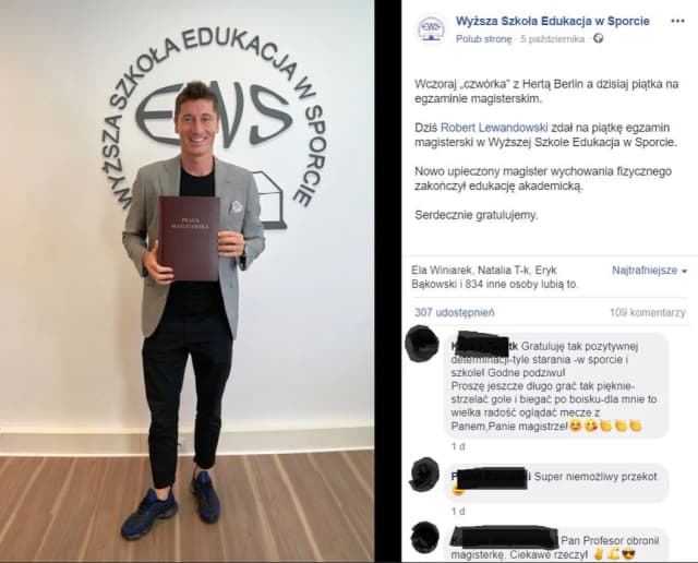 Kompletna edukacja Roberta Lewandowskiego: od podstawówki po studia